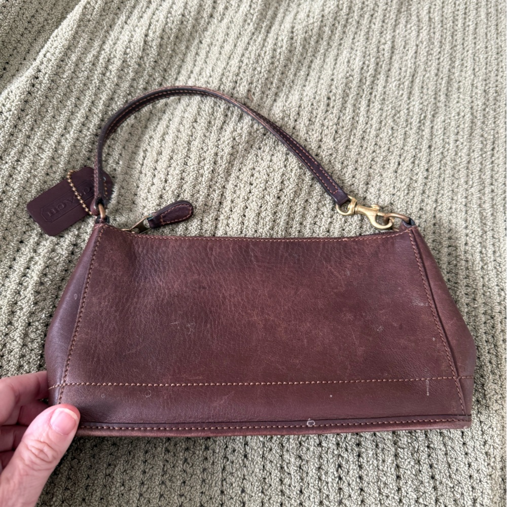 Coach 9311 Demi Bleeker mini baguette tan leather brown women’s bag